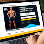 **Personalized e-commerce experience:** A customer browsing a sports product website, receiving a targeted discount offer via email, showcasing data-driven marketing. (Style: Modern, digital, vibrant)