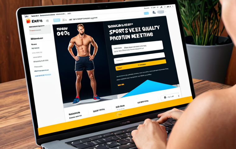 **Personalized e-commerce experience:** A customer browsing a sports product website, receiving a targeted discount offer via email, showcasing data-driven marketing. (Style: Modern, digital, vibrant)