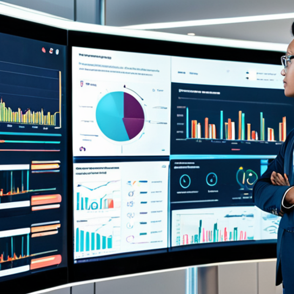 A professional Malaysian data analyst, fully clothed in a modest business suit, stands in a sleek, modern digital marketing analytics hub. They are interacting with multiple large screens displaying intricate data visualizations and AI-driven insights, reflecting deep customer understanding. The pose is natural and focused, well-formed hands. safe for work, appropriate content, fully clothed, professional, perfect anatomy, correct proportions, natural body proportions, high quality photography.