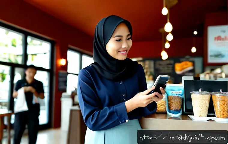 Home 17 초개인화 마케팅 사례 분석 - Photorealistic personalized marketing concept in a modern Kuala Lumpur retail café, a Malay woman in...